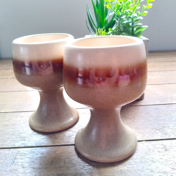 Stoneware Cups in Earth tone colors (2pcs.) - Picture 1 of 4